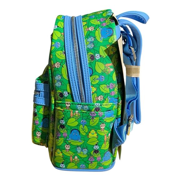 LOUNGEFLY Backpack Adult Green Disney Pixar A Bugs Life Mini All Over‎ Blue Flik main image 4